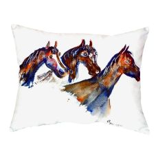 Three Horses No Cord Pillow 16X20
