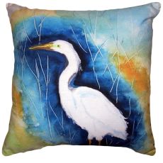 Great Egret Left No Cord Pillow 18X18