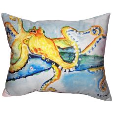 Gold Octopus No Cord Indoor/Outdoor Pillow 16X20
