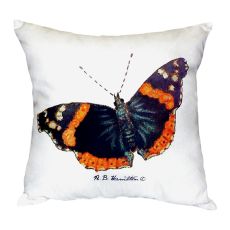 Red Admiral Butterfly No Cord Pillow 18X18