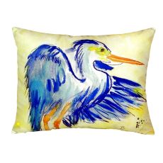 Teal Blue Heron No Cord Pillow 16X20