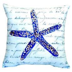 Blue Starfish No Cord Pillow 18X18
