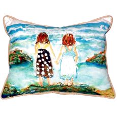 Twins On Rocks Small Indoor/Outdoor Pillow 11X14