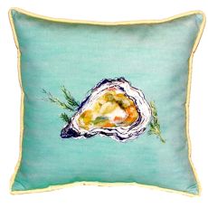 Oyster Shell - Teal Small Indoor/Outdoor Pillow 12X12