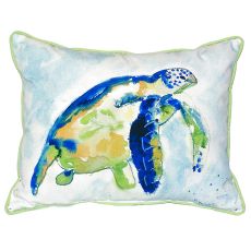 Blue Sea Turtle Small Indoor/Outdoor Pillow 11X14