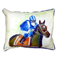 Horse & Jockey Small Indoor/Outdoor Pillow 11X14