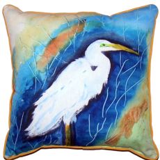 Great Egret Right Small Indoor/Outdoor Pillow 12X12