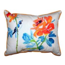 Bird & Roses Small Indoor/Outdoor Pillow 11X14
