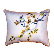 Bird & Forsythia Small Indoor/Outdoor Pillow 11X14