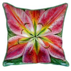 Pink Lily Small Indoor/Outdoor Pillow  12X12