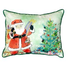 Santa & Tree Small Indoor/Outdoor Pillow 11X14