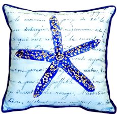 Blue Starfish Small Indoor/Outdoor Pillow 12X12