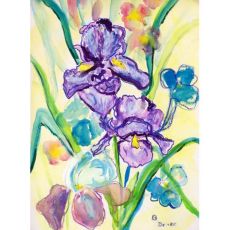 Two Irises Outdoor Wall Hanging 24X30