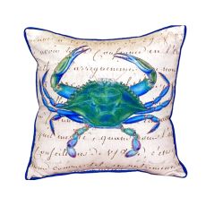 Male Blue Crab Beige Extra Large Zippered Pillow 22X22