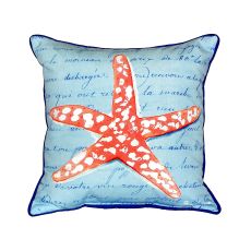 Coral Starfish Blue Extra Large Zippered Pillow 22X22