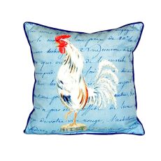 White Rooster Script Extra Large Zippered Pillow 22X22