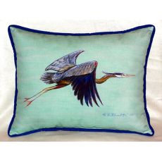 Flying Blue Heron - Teal Extra Large Zippered Pillow 20X24