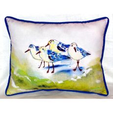 Green Sanderlings Extra Large Zippered Pillow 20X24