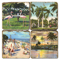 Florida Beach Marble Coasters