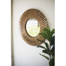 Round Wooden Mirror