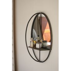 Oval Mirror With Wall Shelf