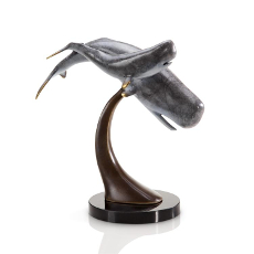 Cachalot Whale And Calf On Ribbon Statue