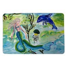 Mermaid and Jellyfish Small Door Mat