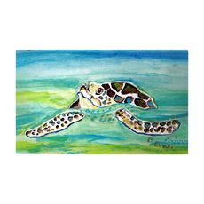Sea Turtle Surfacing Large Door Mat