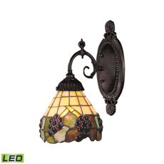 Mix-N-Match 1 Light Led Wall Sconce In Vintage Antique And Stained Glass