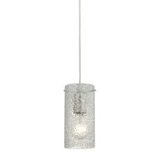 Ice Fragments 1 Light Pendant In Satin Nickel And Clear Glass