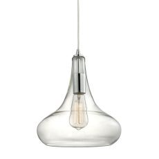 Orbital 1 Light Pendant In Polished Chrome And Clear Glass