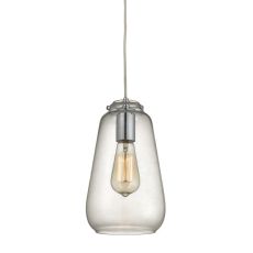 Orbital 1 Light Pendant In Polished Chrome And Clear Glass