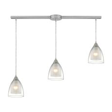 Layers 3 Light Pendant In Satin Nickel And Clear Glass