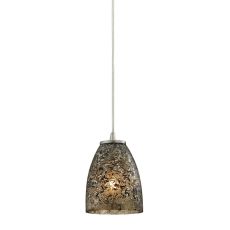 Fissure 1 Light Pendant In Satin Nickel And Smoke Glass