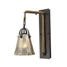Hand Formed Glass 1 Light Wall Sconce In Oil Rubbed Bronze