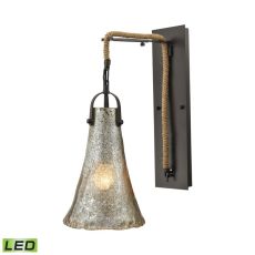Hand Formed Glass 1 Light Led Wall Sconce In Oil Rubbed Bronze
