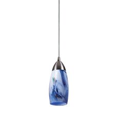 Milan 1 Light Led Pendant In Satin Nickel And Mountain Glass