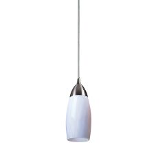 Milan 1 Light Led Pendant In Satin Nickel And Simply White Glass