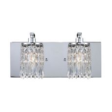 Optix 2 Light Vanity In Polished Chrome And Leaded Crystal Glass