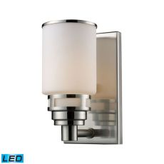 Bryant 1 Light Led Vanity In Satin Nickel And Opal White Glass