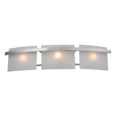 Briston 3 Light Vanity In Satin Nickel And Frosted White Glass