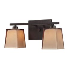 Serenity 2 Light Vanity In Oiled Bronze And Tan Glass
