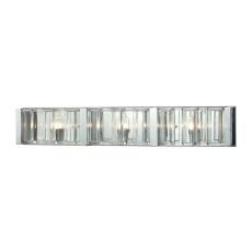 Corrugated Glass 3 Light Vanity In Polished Chrome