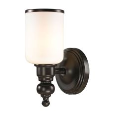 Bristol Way 1 Light Vanity In Oil Rubbed Bronze And Opal White Glass