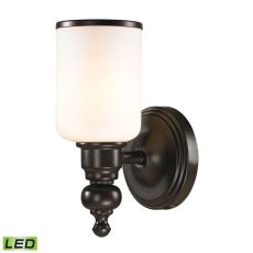 Bristol Way 1 Light Led Vanity In Oil Rubbed Bronze And Opal White Glass