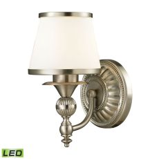 Smithfield 1 Light Led Vanity In Brushed Nickel And Opal White Glass