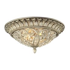 Andalusia 2 Light Flush Mount In Aged Silver