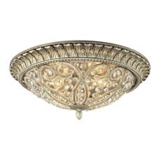 Andalusia 4 Light Flush Mount In Aged Silver