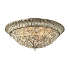 Andalusia 8 Light Flush Mount In Aged Silver