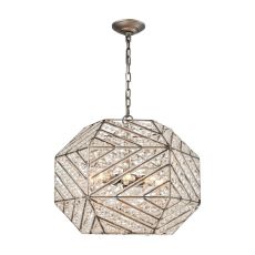 Constructs 8 Light Chandelier In Weathered Zinc
